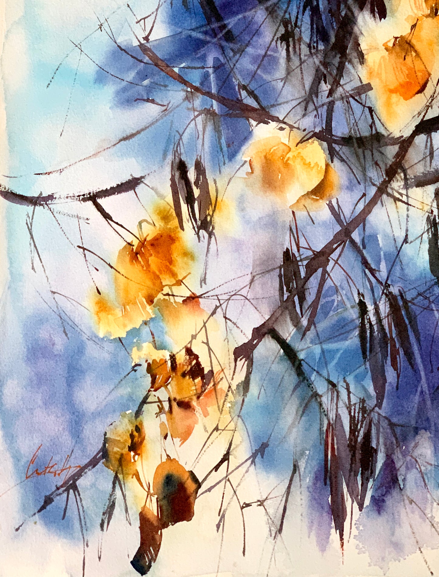 Autumn in Blue and Yellow