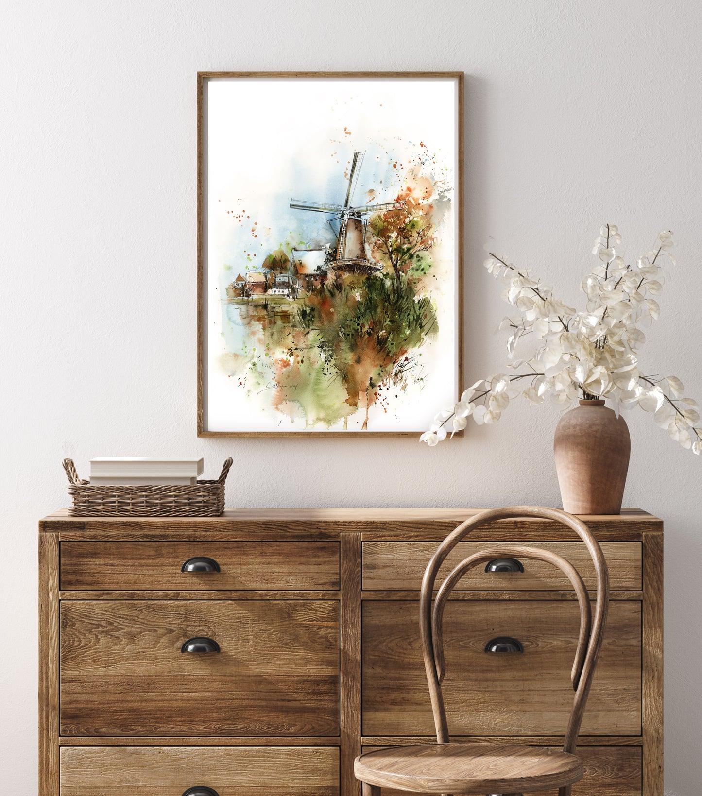 Windmill Autumnal Landscape