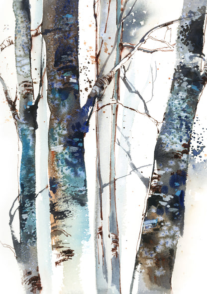 Birch Trees Forest 3 Fine Art Prints Set