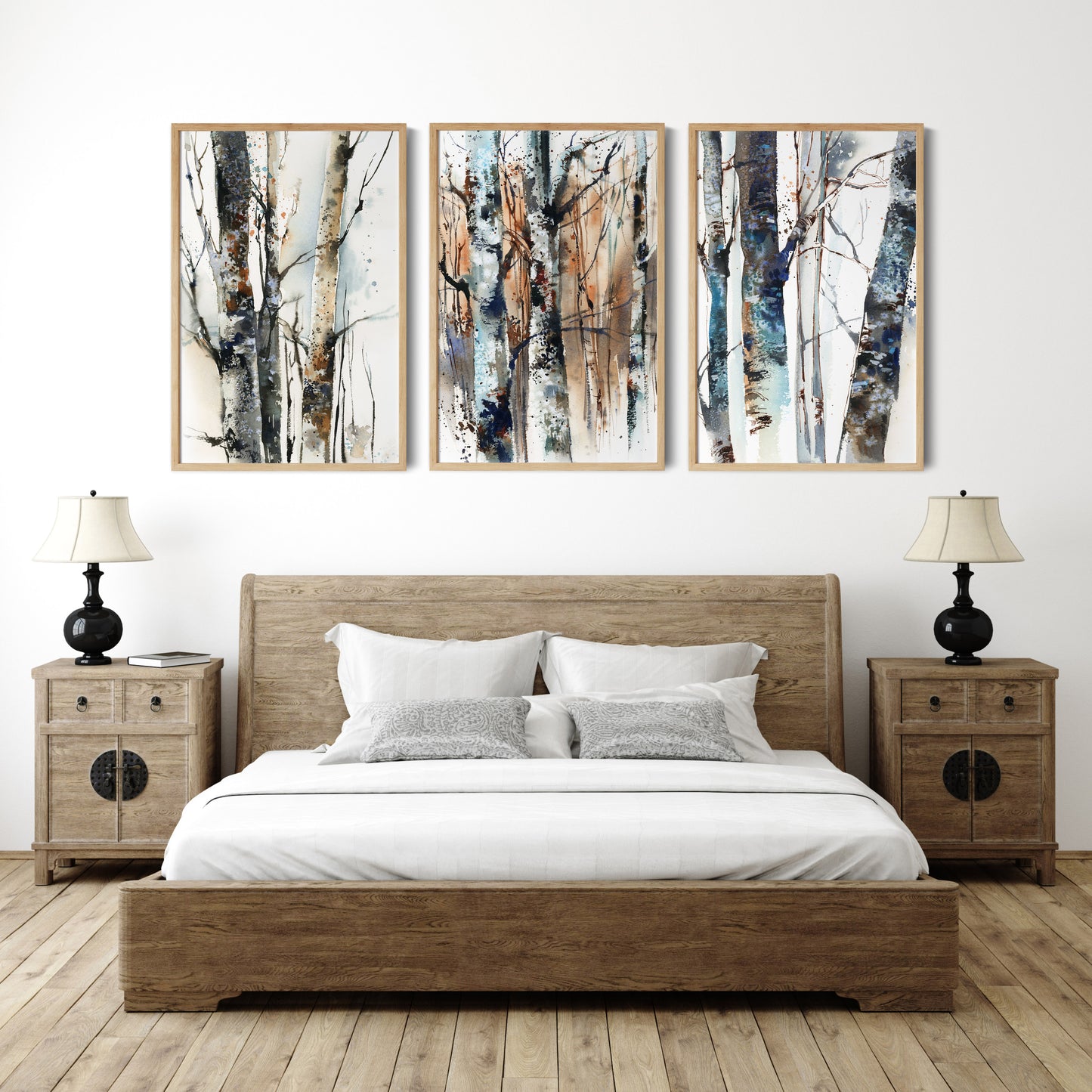 Birch Trees Forest 3 Fine Art Prints Set