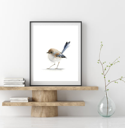 Wren Art Print, Birds Watercolor Painting, Wren Bird Watercolor Print, Little Cute Bird Art Print, Kids Room Decor, Giclee Fine Art Print